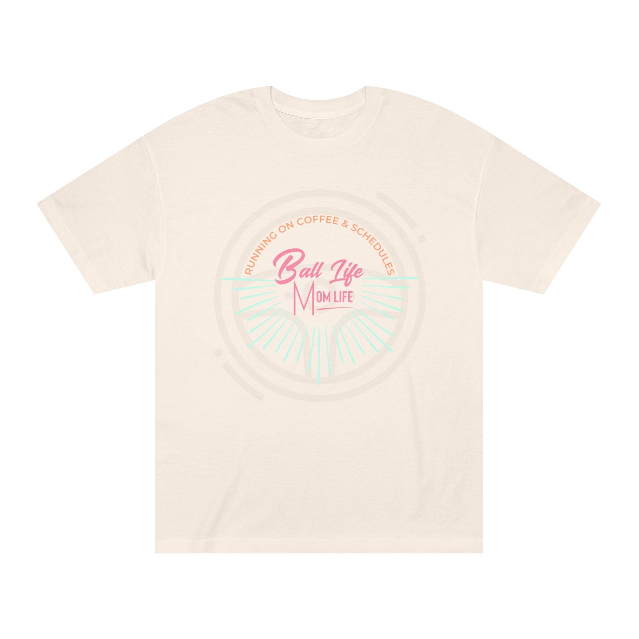 Ball Life Mom Life Graphic Tee — Running on Coffee & Schedules Retro Vibe