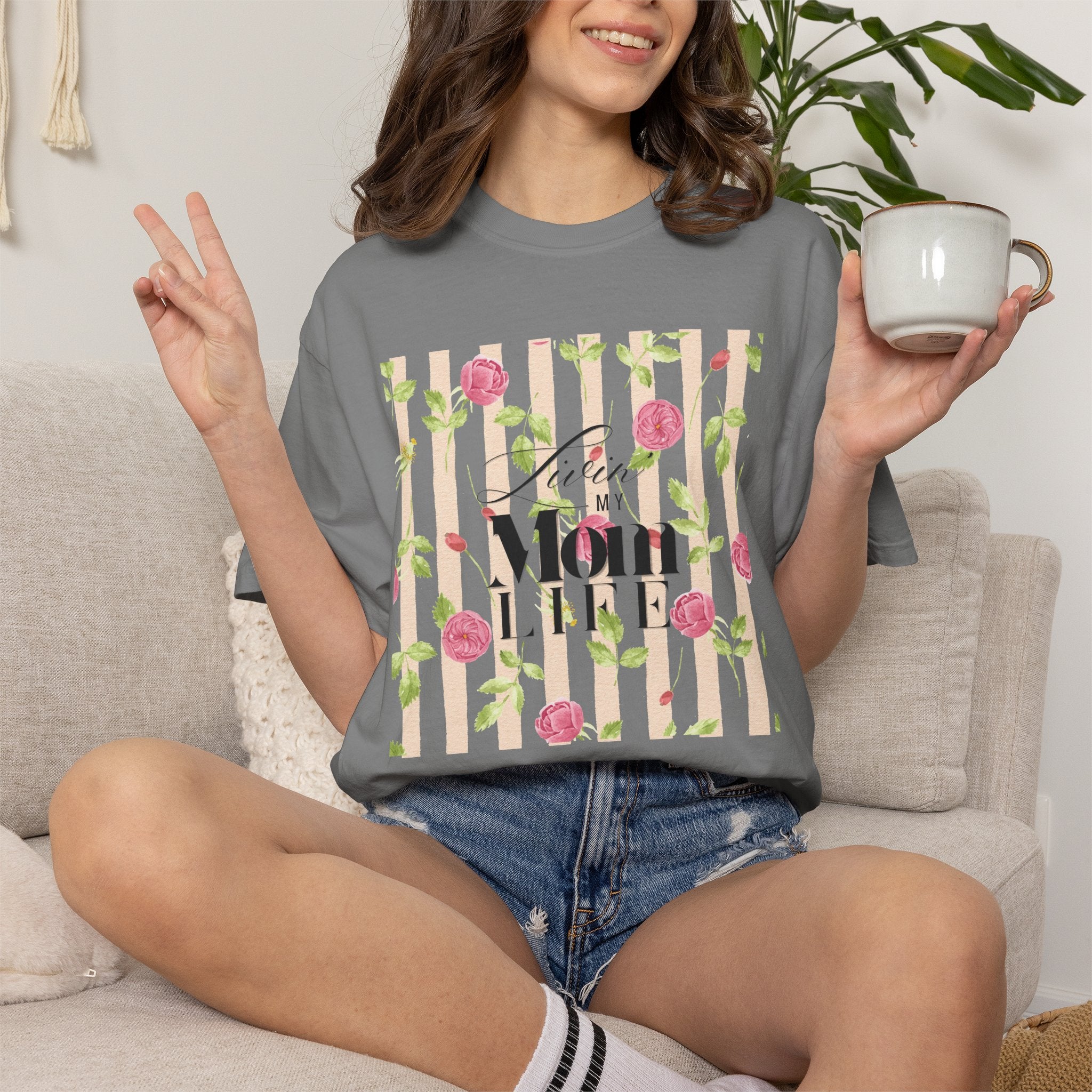 Mom Life Floral T-Shirt – Livin' My Mom Life Striped Rose Tee