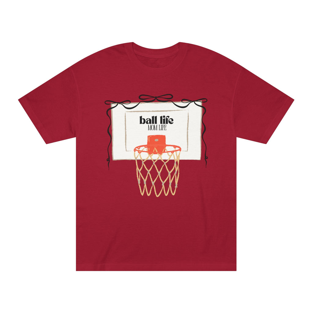Basketball Hoop Ball Life Mom Life Tee - Vintage Court Graphic T-Shirt