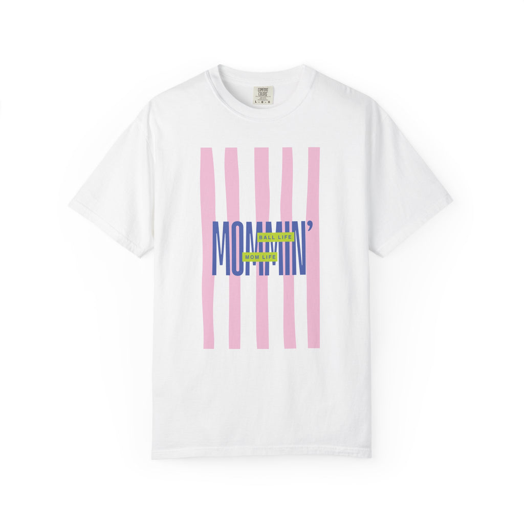 Pink Stripe T-Shirt - Mom Life Ball Life Tee