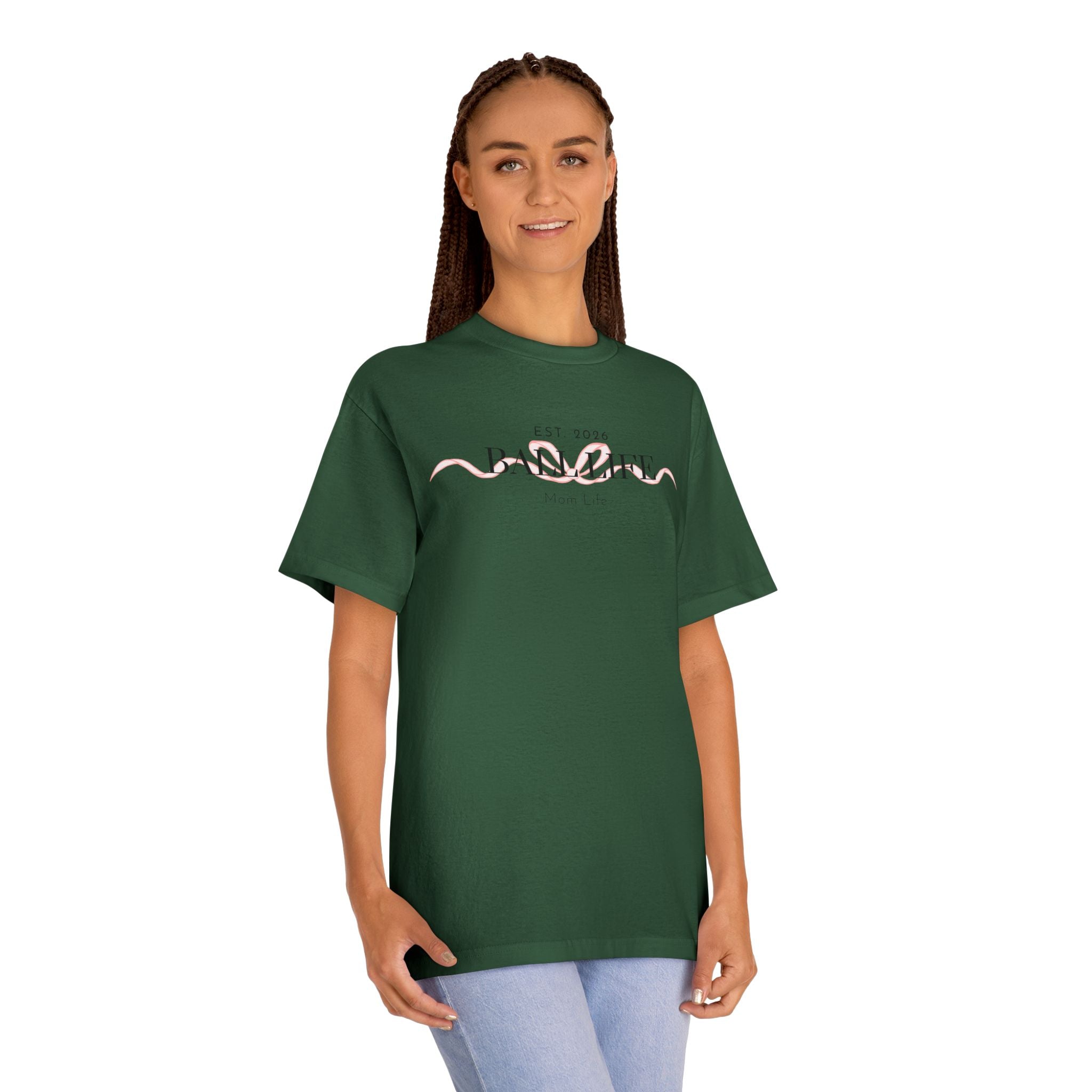 Bow Mom Life Tee — Est. 2026 Minimalist 'Ball Life Mom Life' Graphic T-Shirt