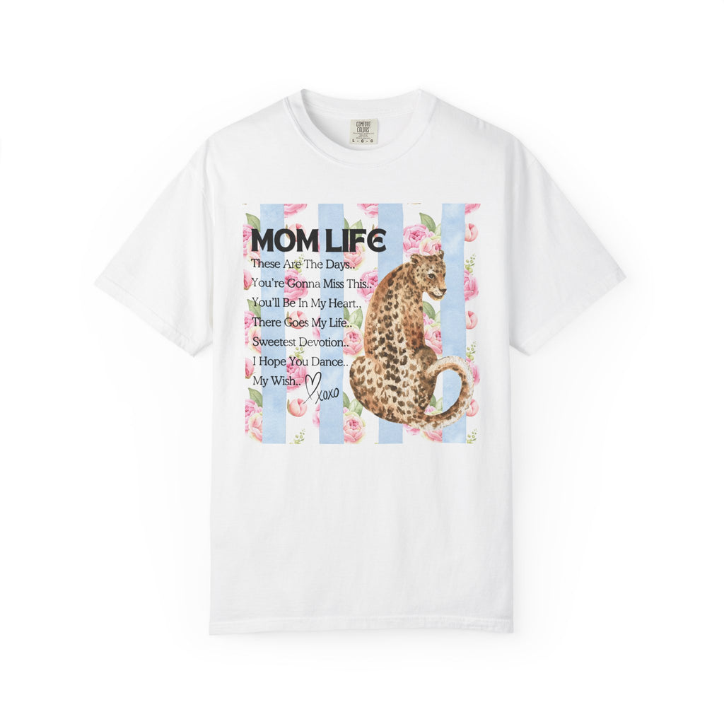 Mom Life Leopard Floral T-Shirt — Mom Life Song Title Sentiment Tee