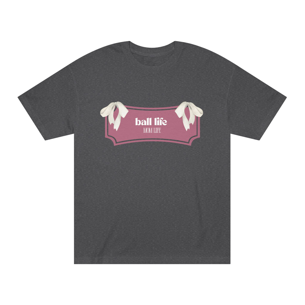 Mom Life Ball Life Ribbon Graphic Tee