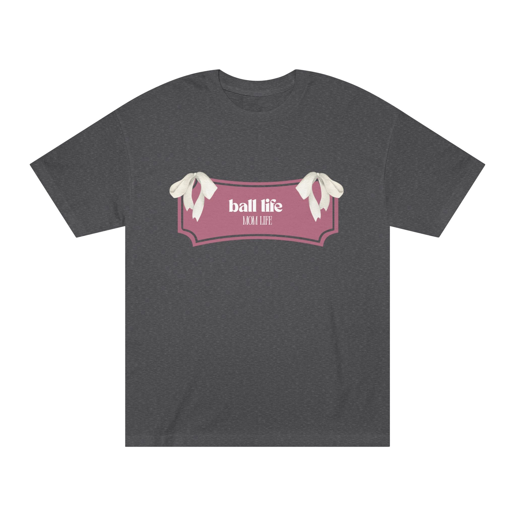 Mom Life Ball Life Ribbon Graphic Tee