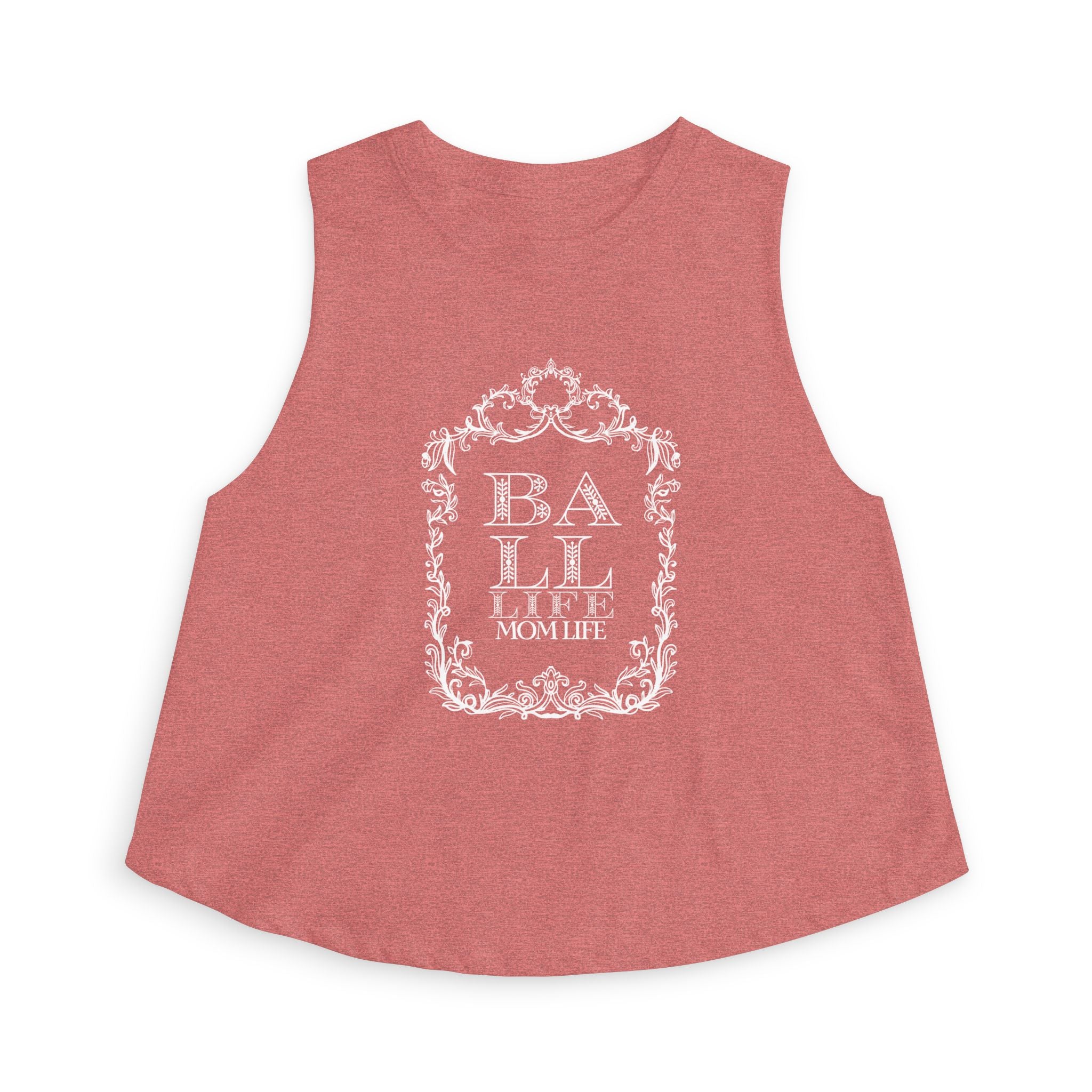 Ball Life Mom Life Crop Top — Floral Vintage Graphic Tank