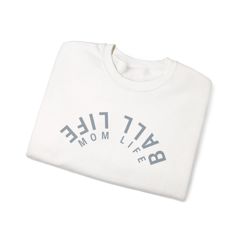 Crewneck Sweatshirt for Mom — Ball Life Mom Life Minimal Athletic Sweatshirt