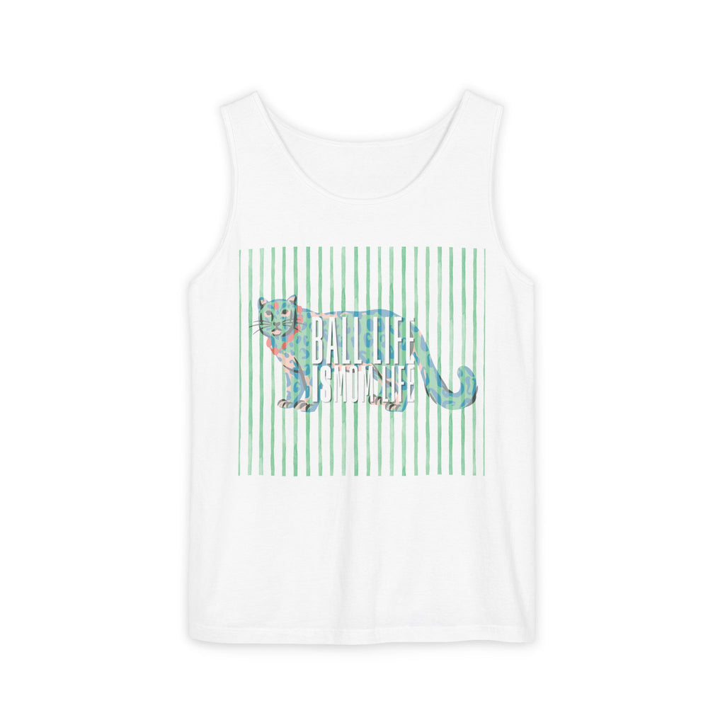Tank Top — Vintage Leopard Ball Life is Mom Life Graphic
