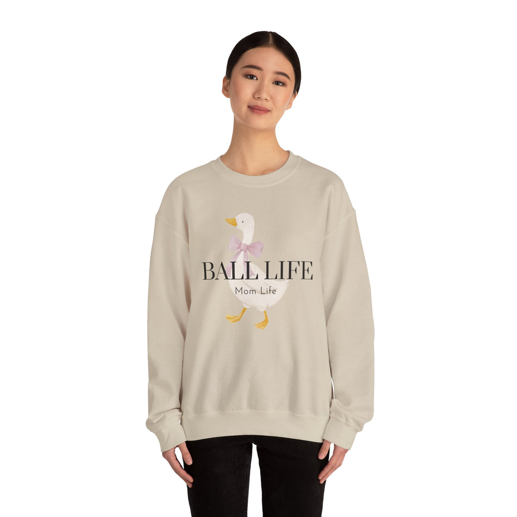 Goose Sweatshirt for Mom - Ball Life Mom Life Graphic Goose Crewneck Top