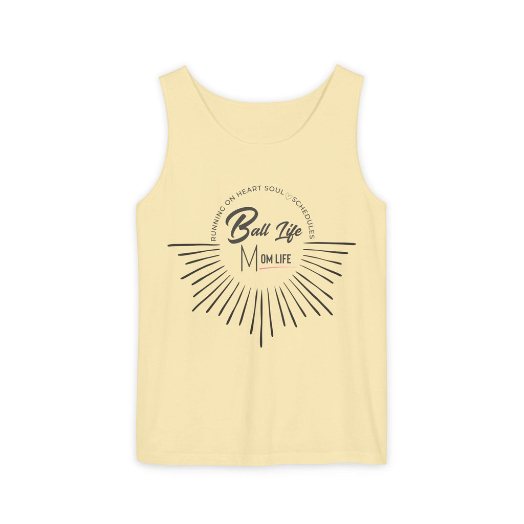 Tank Top — Ball Life Mom Life Retro Sunburst Graphic