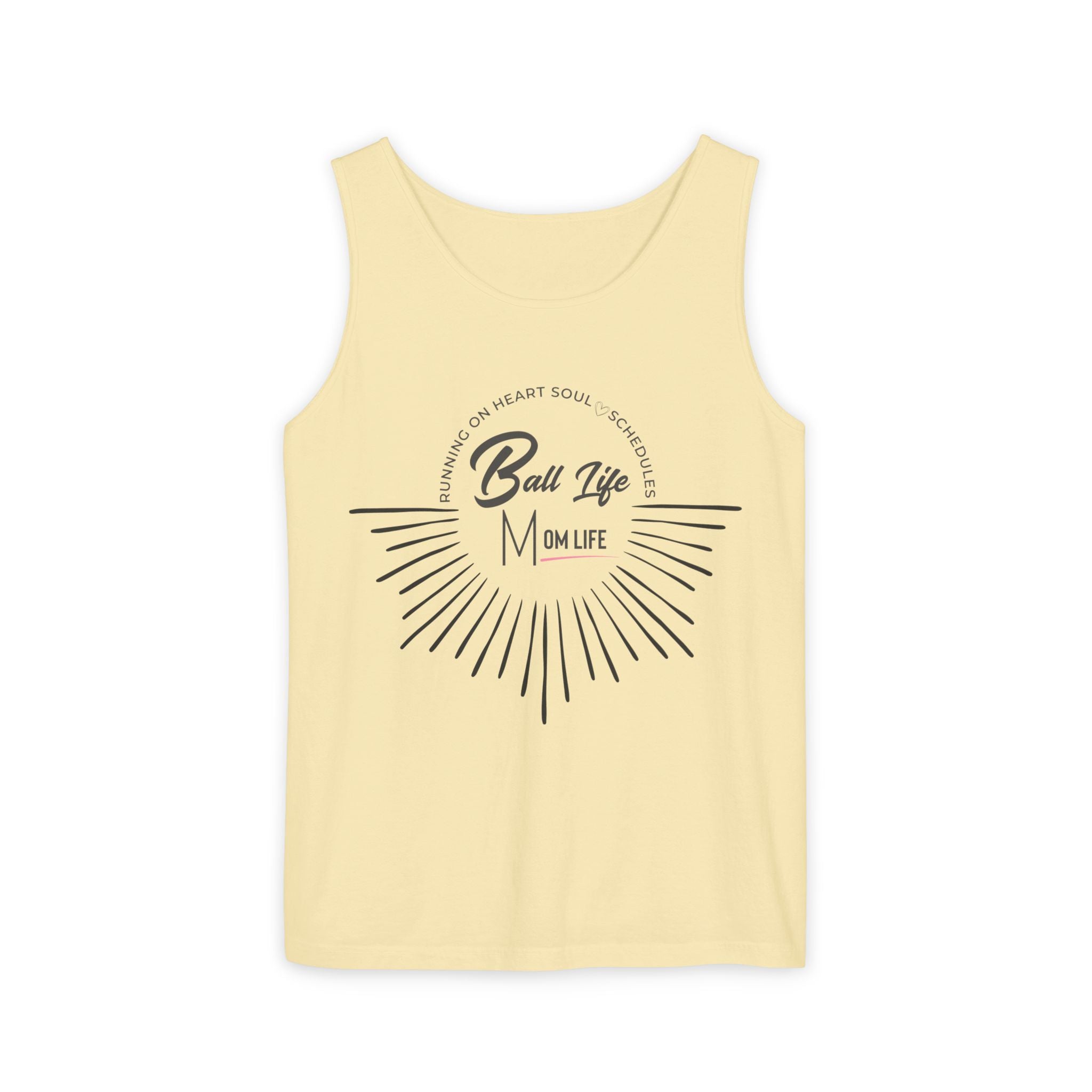 Tank Top — Ball Life Mom Life Retro Sunburst Graphic