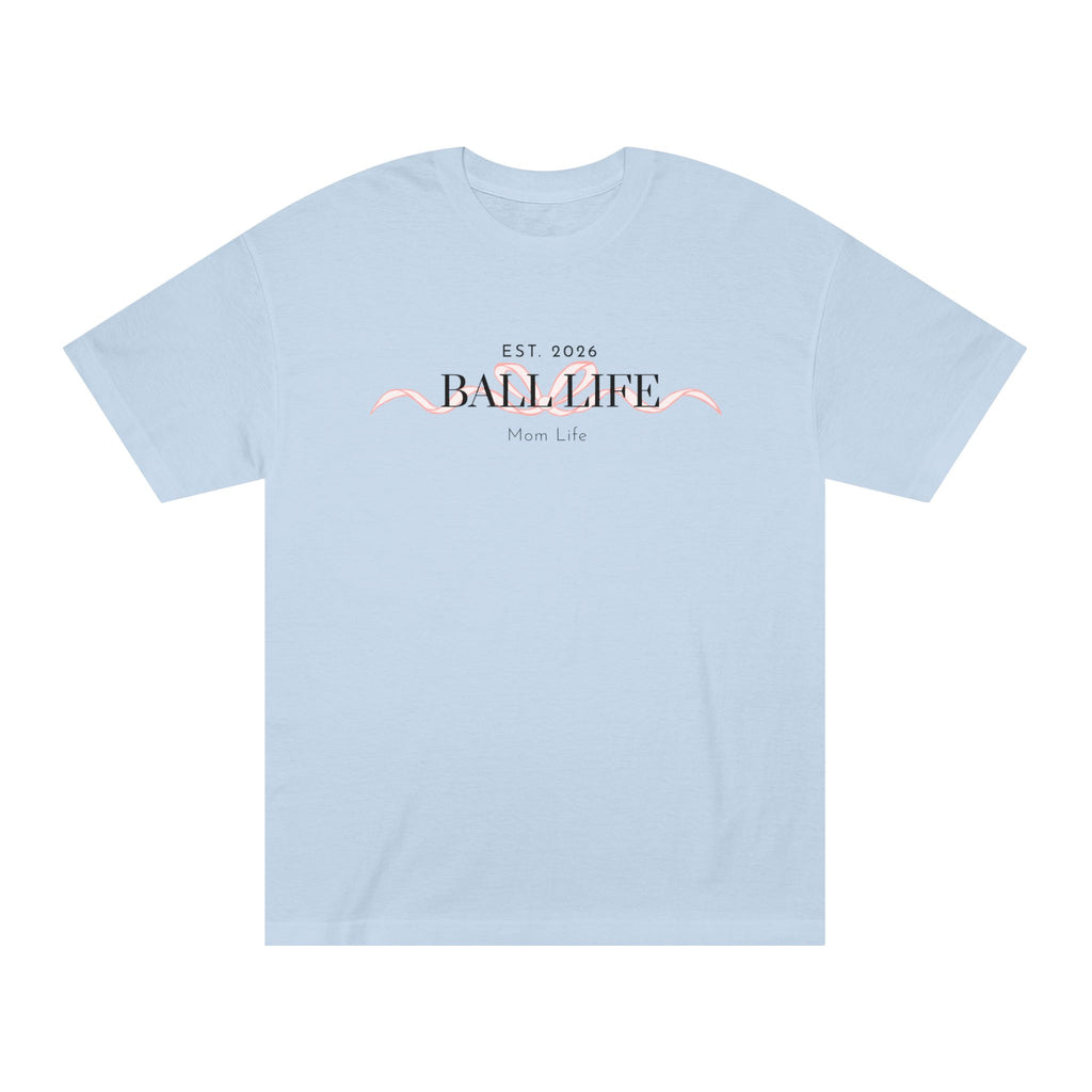 Bow Mom Life Tee — Est. 2026 Minimalist 'Ball Life Mom Life' Graphic T-Shirt