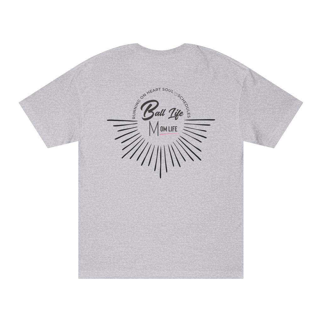 Ball Life T-Shirt — Mom Life Graphic Tee with Retro Sunburst Design