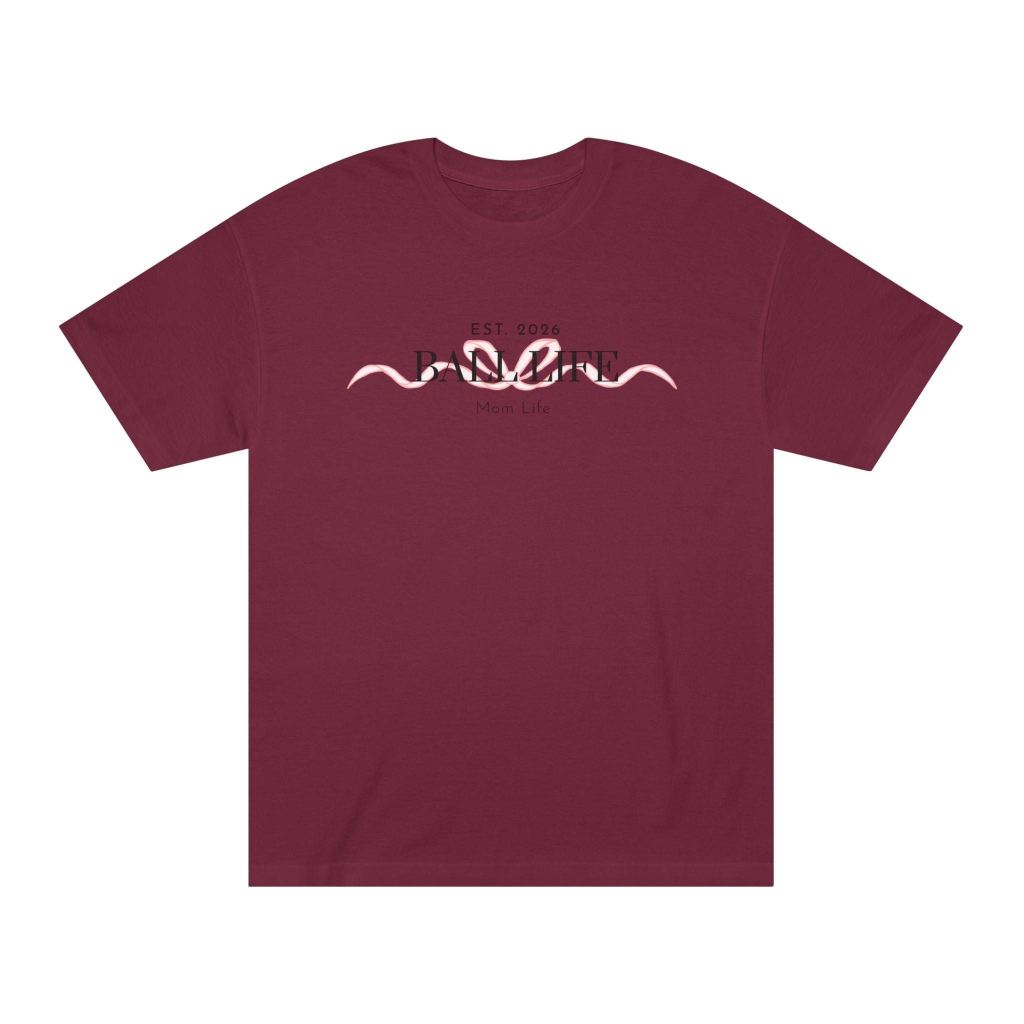 Bow Mom Life Tee — Est. 2026 Minimalist 'Ball Life Mom Life' Graphic T-Shirt