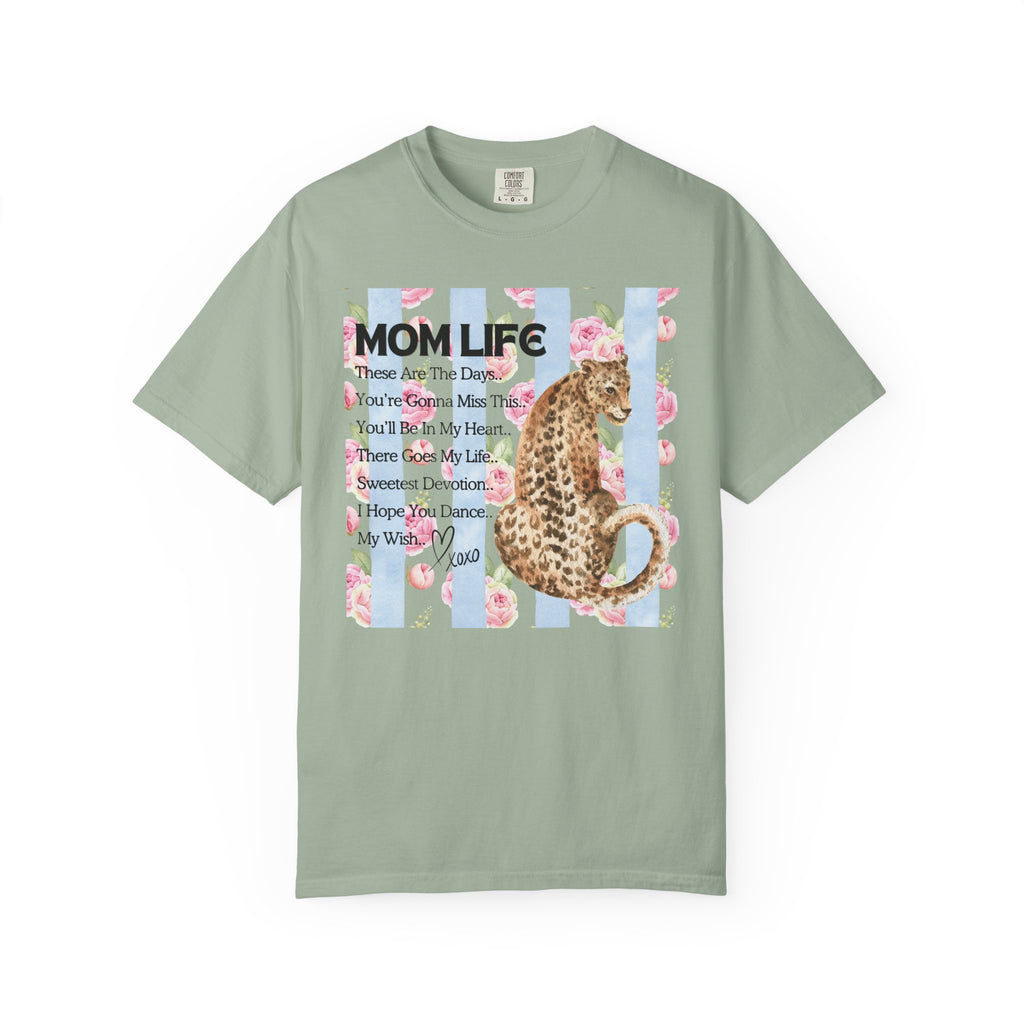 Mom Life Leopard Floral T-Shirt — Mom Life Song Title Sentiment Tee