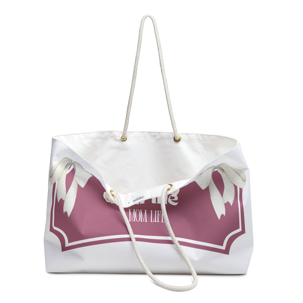 Ball Life Mom Life Mauve Weekender Bag —Mom Tote for Game Days & Travel