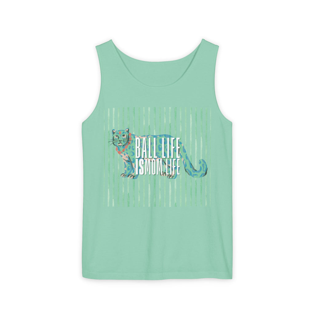 Tank Top — Vintage Leopard Ball Life is Mom Life Graphic