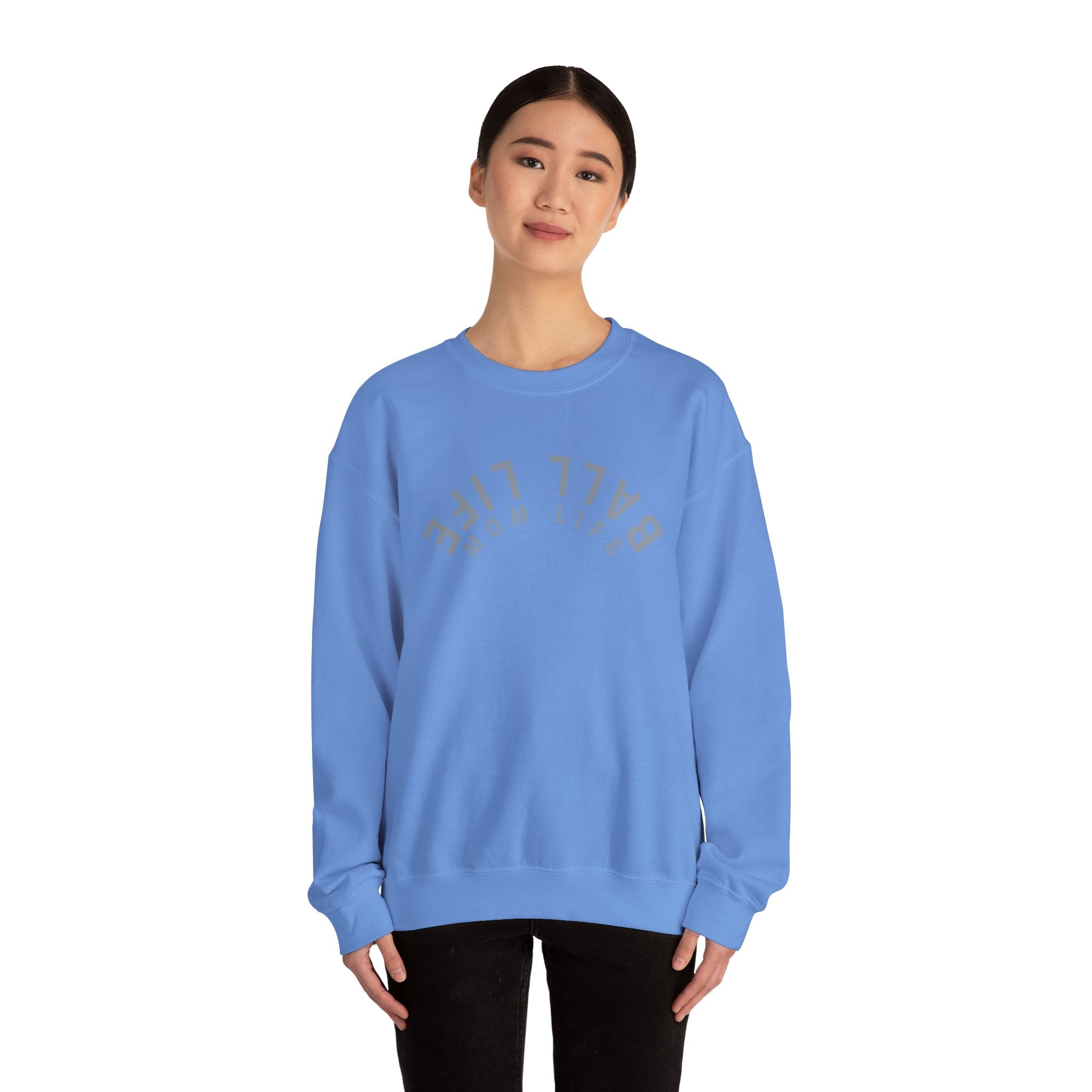 Crewneck Sweatshirt for Mom — Ball Life Mom Life Minimal Athletic Sweatshirt