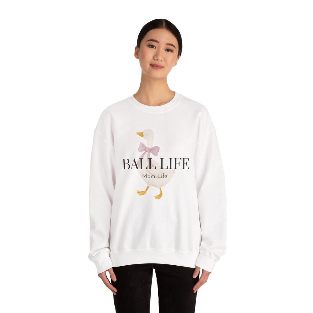 Goose Sweatshirt for Mom - Ball Life Mom Life Graphic Goose Crewneck Top