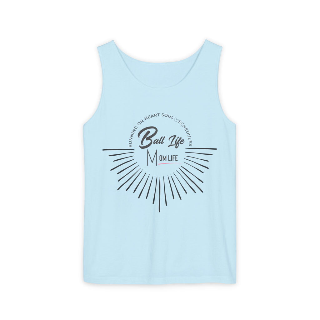 Tank Top — Ball Life Mom Life Retro Sunburst Graphic