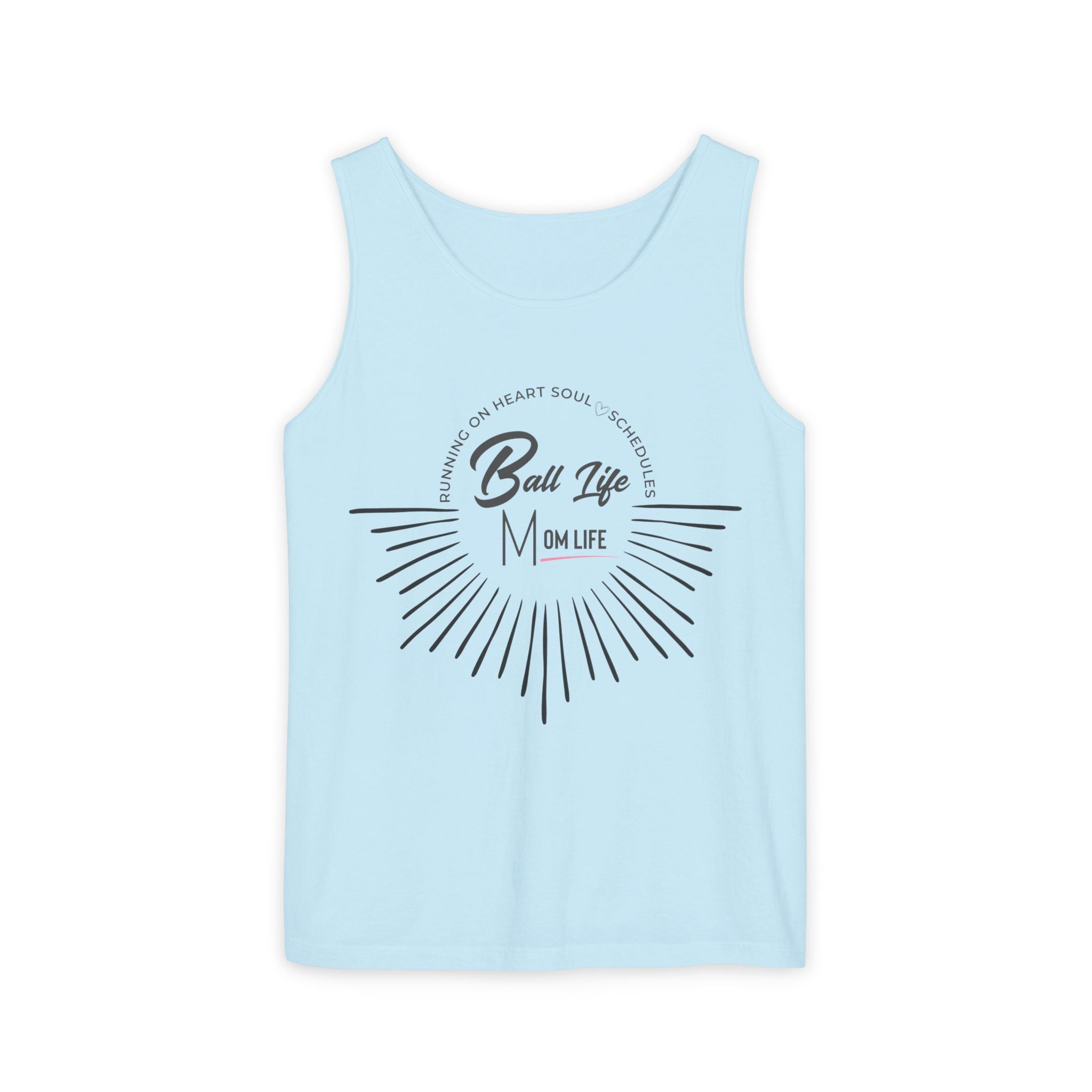 Tank Top — Ball Life Mom Life Retro Sunburst Graphic