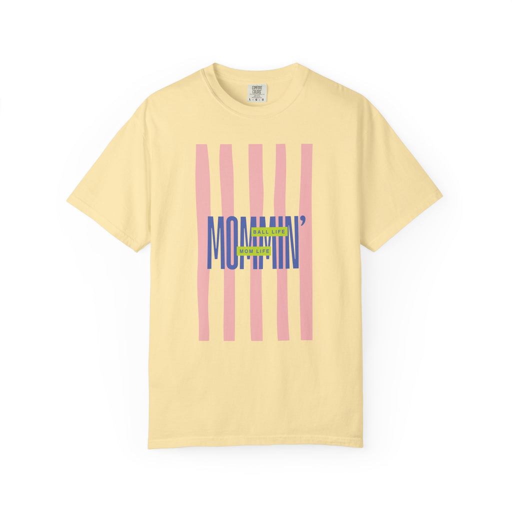 Pink Stripe T-Shirt - Mom Life Ball Life Tee