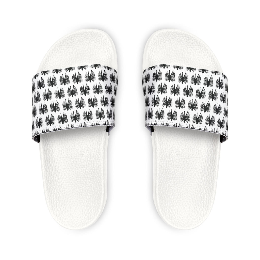 Women's Slide Sandals — Black and White Ball Life Mom Life Pattern