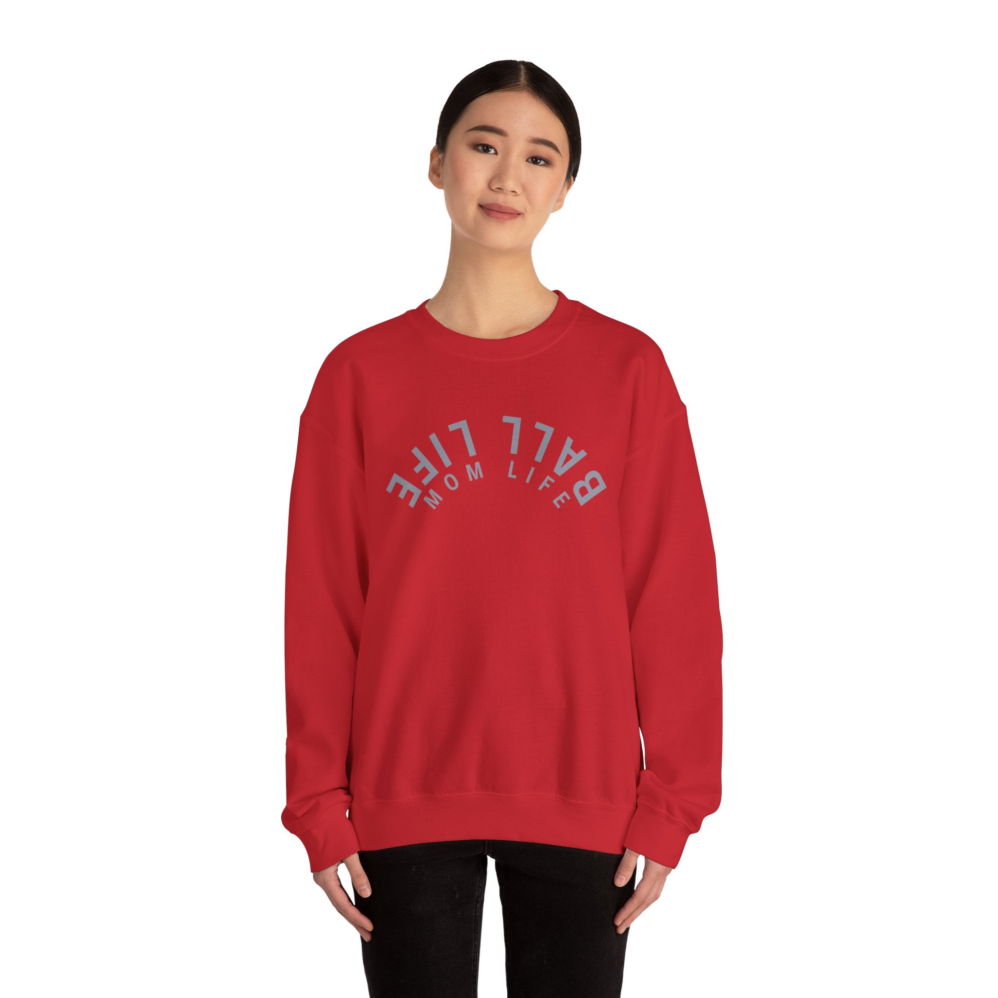 Crewneck Sweatshirt for Mom — Ball Life Mom Life Minimal Athletic Sweatshirt