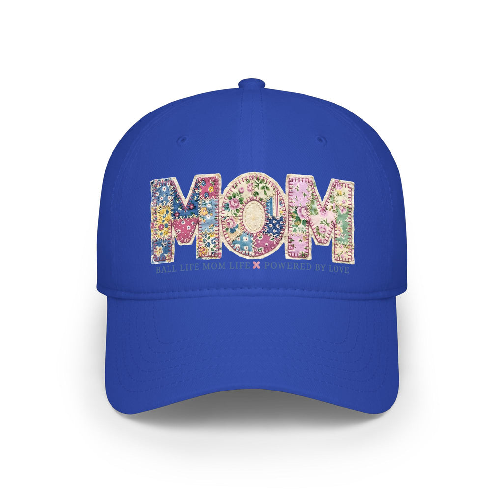 Floral 'MOM Life Ball Life' Quilted Baseball Cap Graphic — Mother's Game Day Hat
