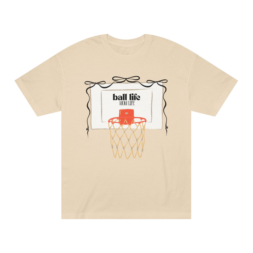 Basketball Hoop Ball Life Mom Life Tee - Vintage Court Graphic T-Shirt