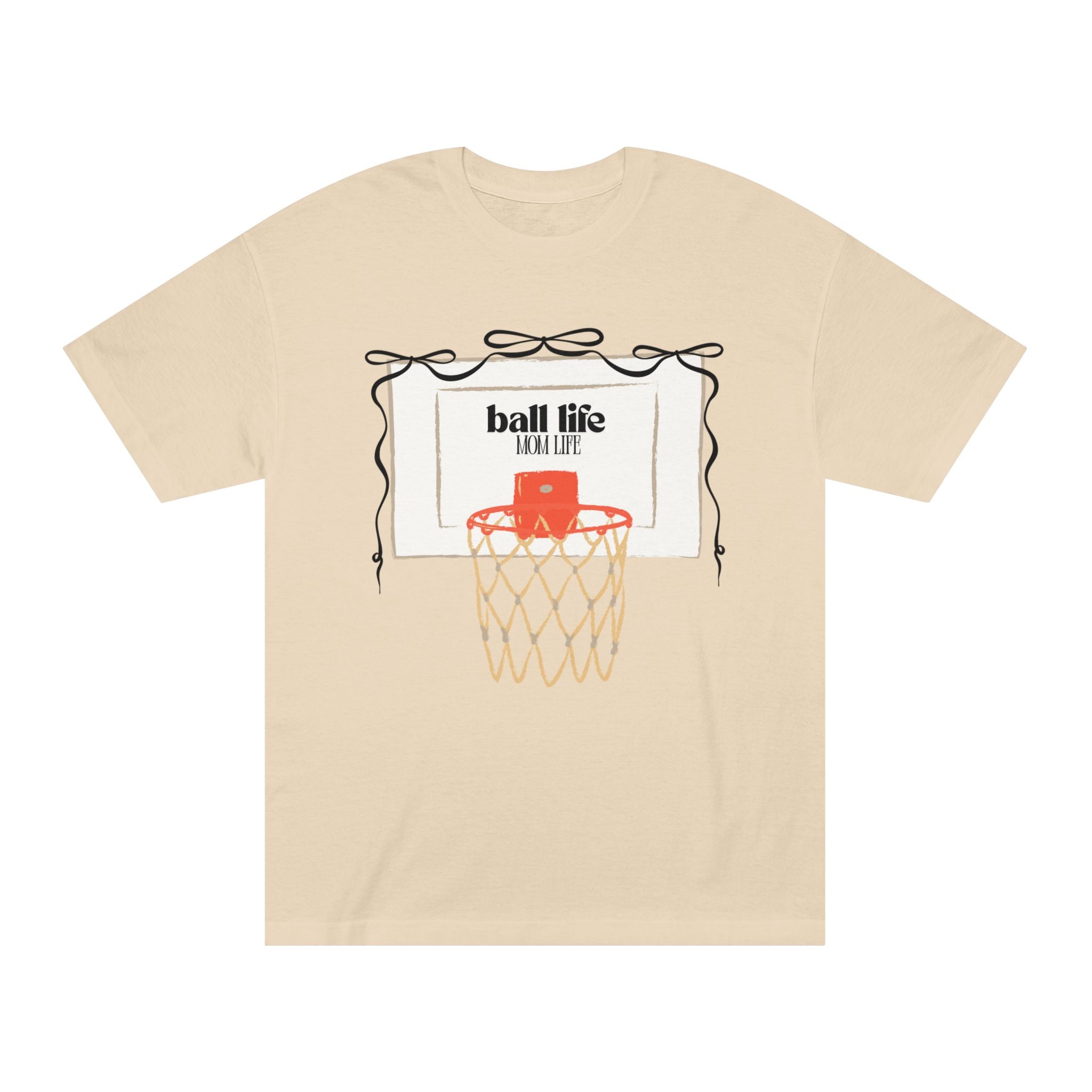 Basketball Hoop Ball Life Mom Life Tee - Vintage Court Graphic T-Shirt