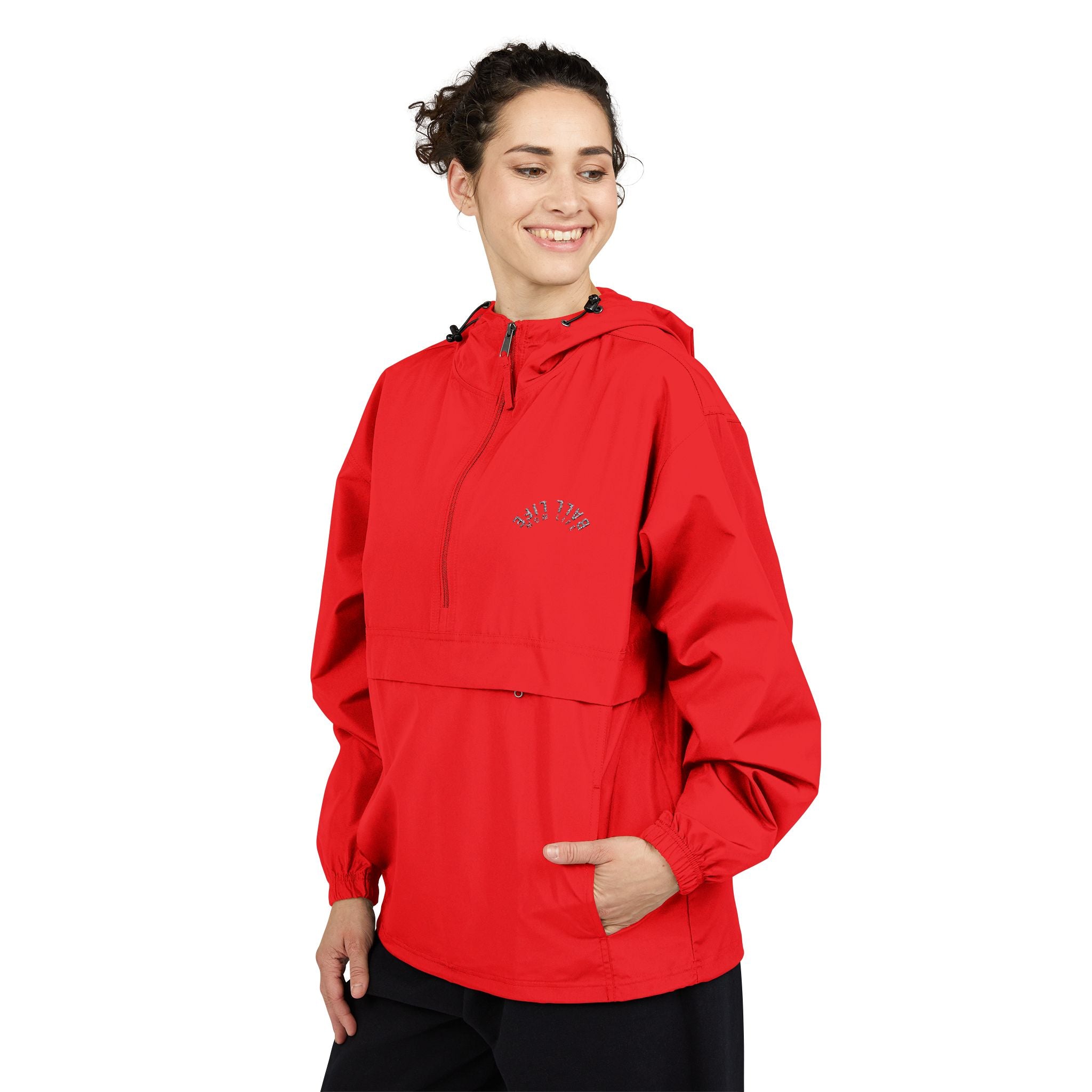 Lightweight Packable Anorak Jacket — Weatherproof Pullover Ball Life Mom Life Embroidery