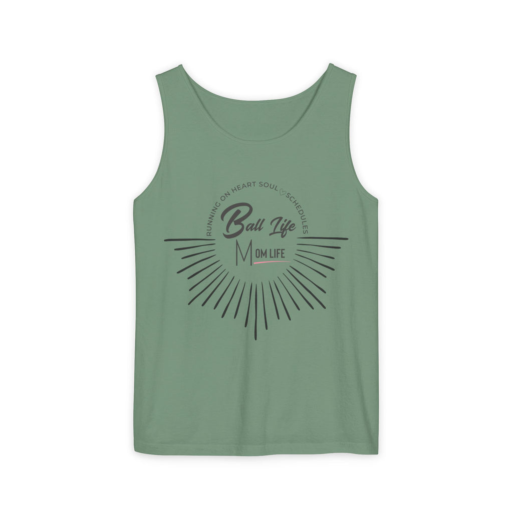 Tank Top — Ball Life Mom Life Retro Sunburst Graphic