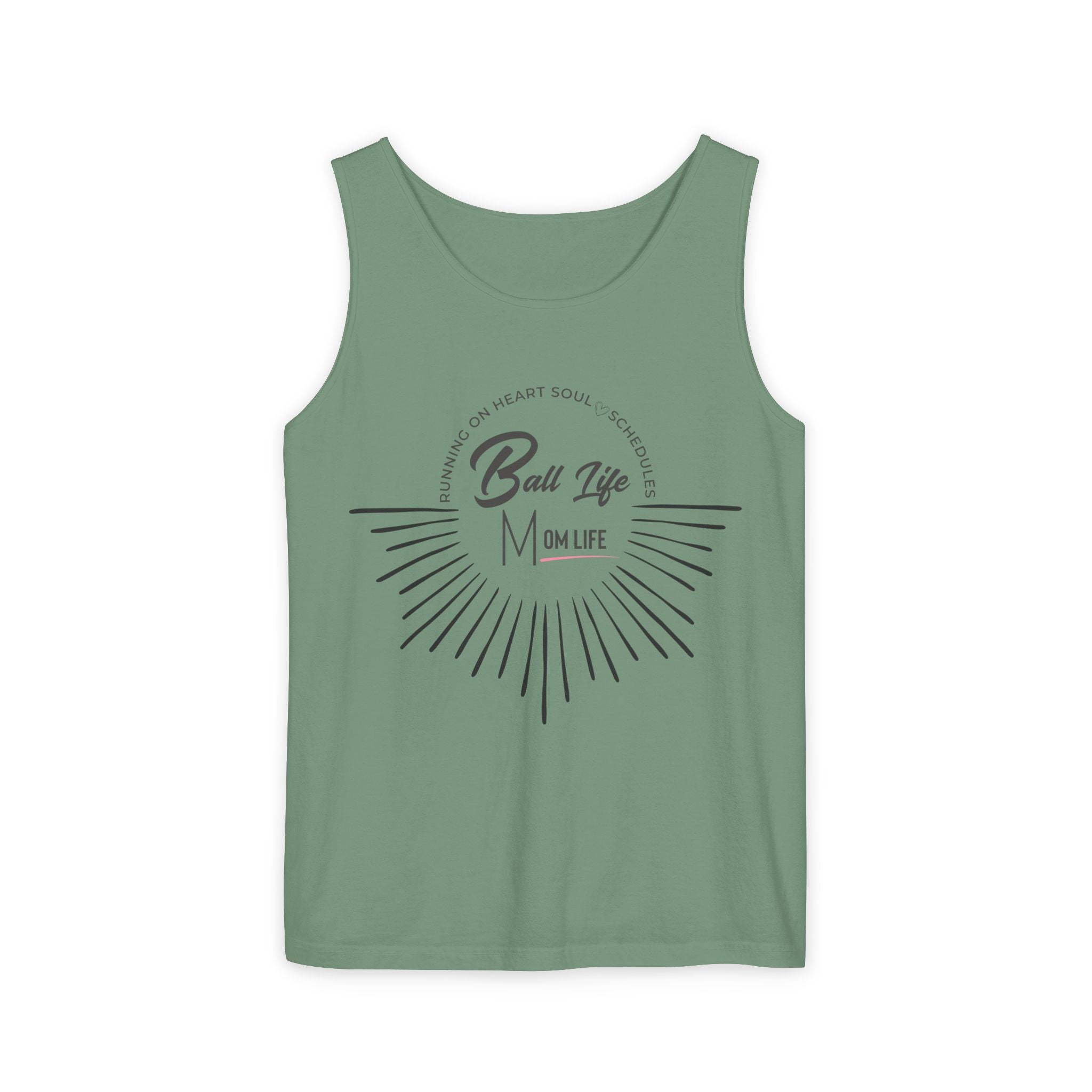 Tank Top — Ball Life Mom Life Retro Sunburst Graphic