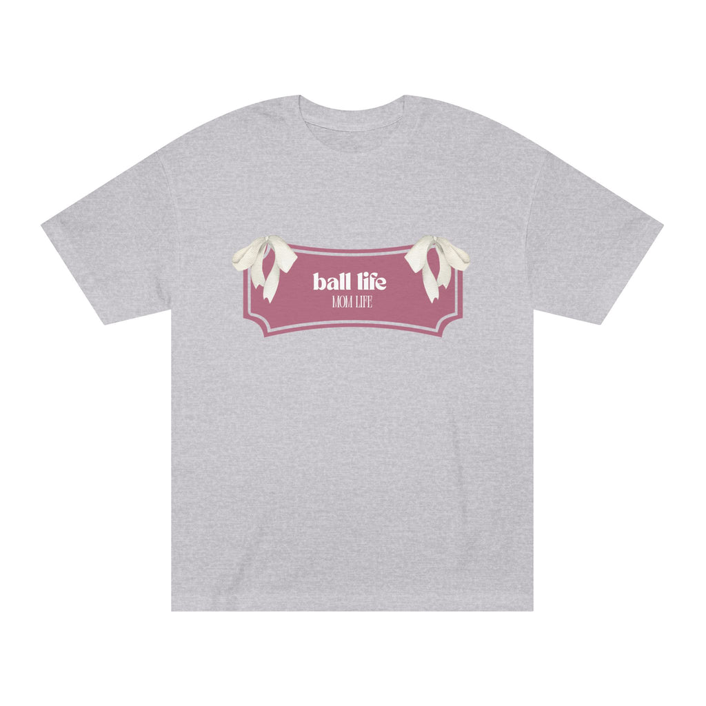 Mom Life Ball Life Ribbon Graphic Tee