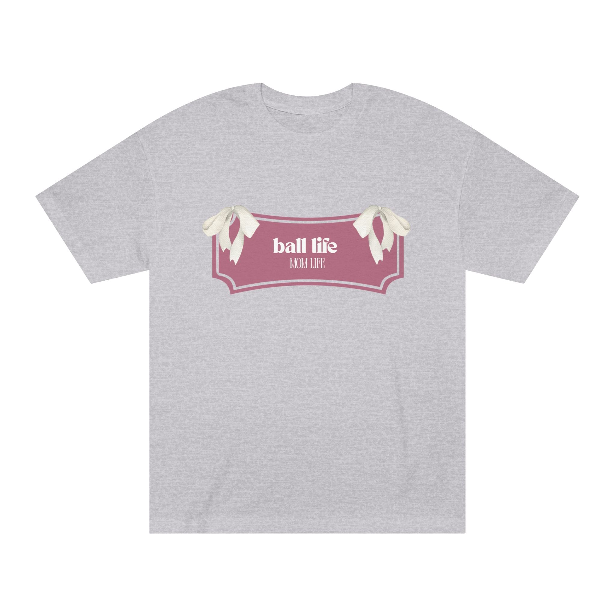 Mom Life Ball Life Ribbon Graphic Tee