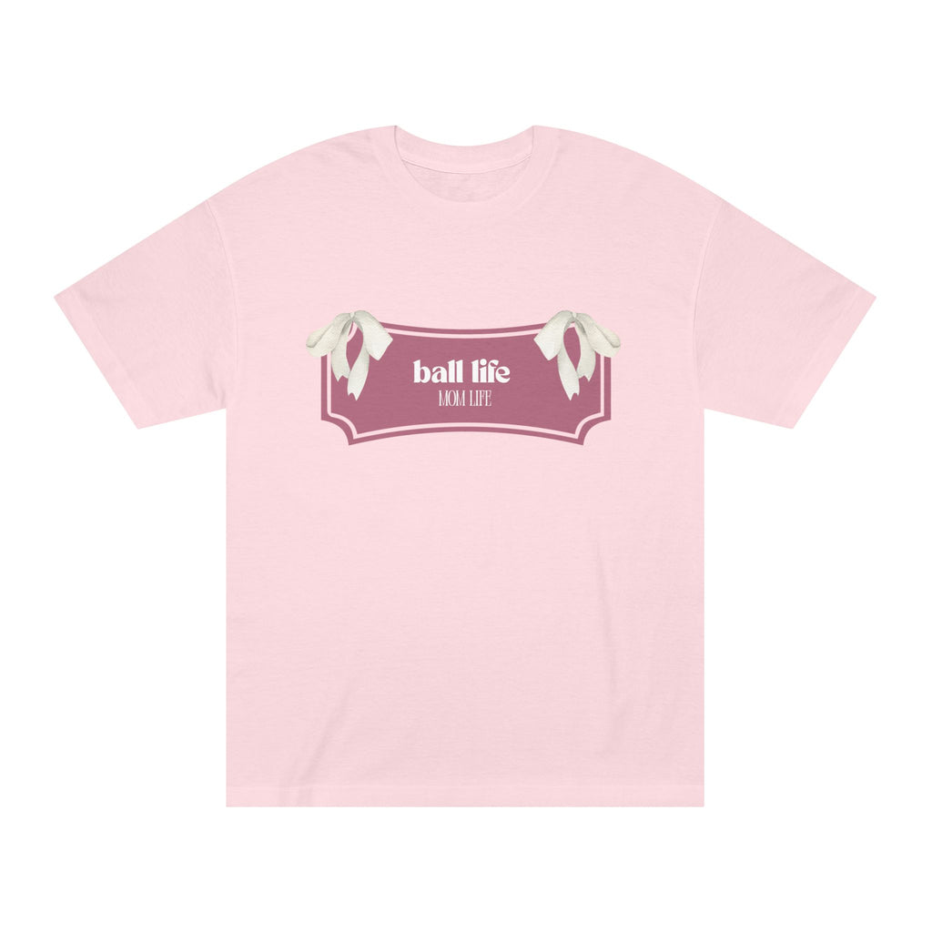 Mom Life Ball Life Ribbon Graphic Tee