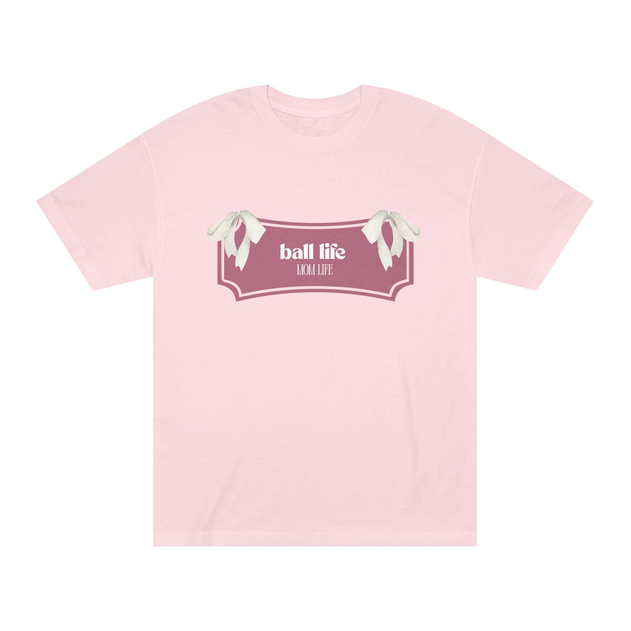 Mom Life Ball Life Ribbon Graphic Tee