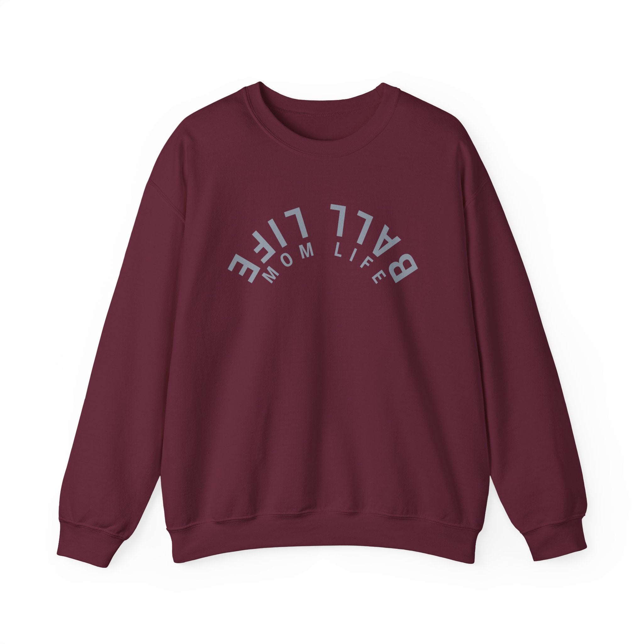 Crewneck Sweatshirt for Mom — Ball Life Mom Life Minimal Athletic Sweatshirt