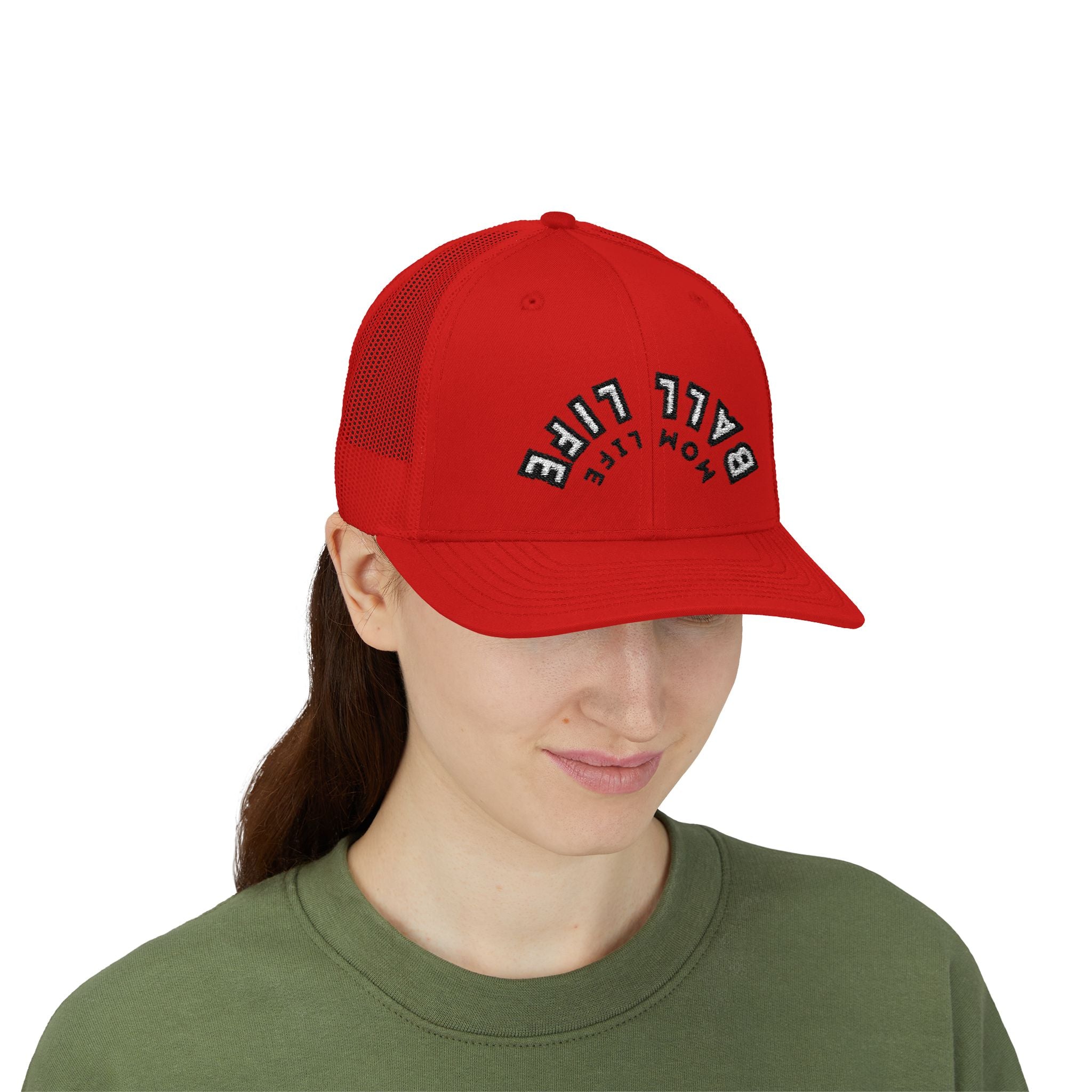 Embroidered Snapback Ball Life Mom Life Cap
