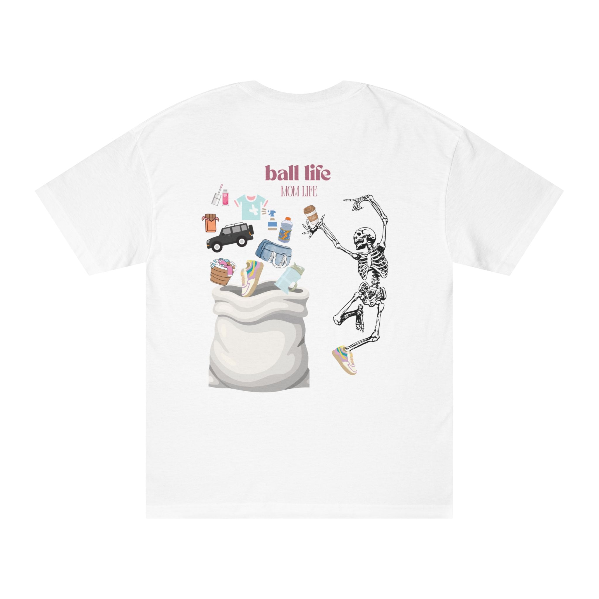 Mom Life Ball Life Graphic Tee - Skeleton Graphic