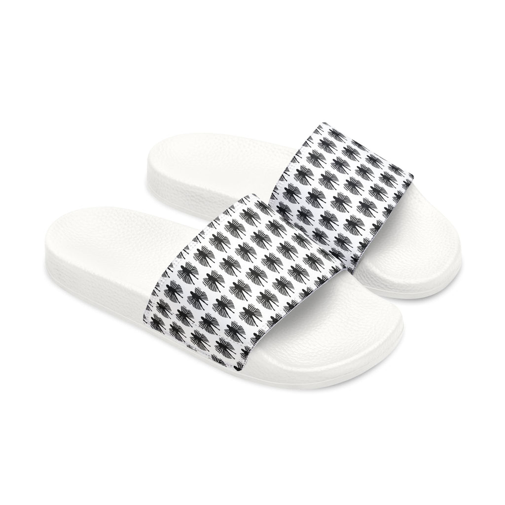 Women's Slide Sandals — Black and White Ball Life Mom Life Pattern