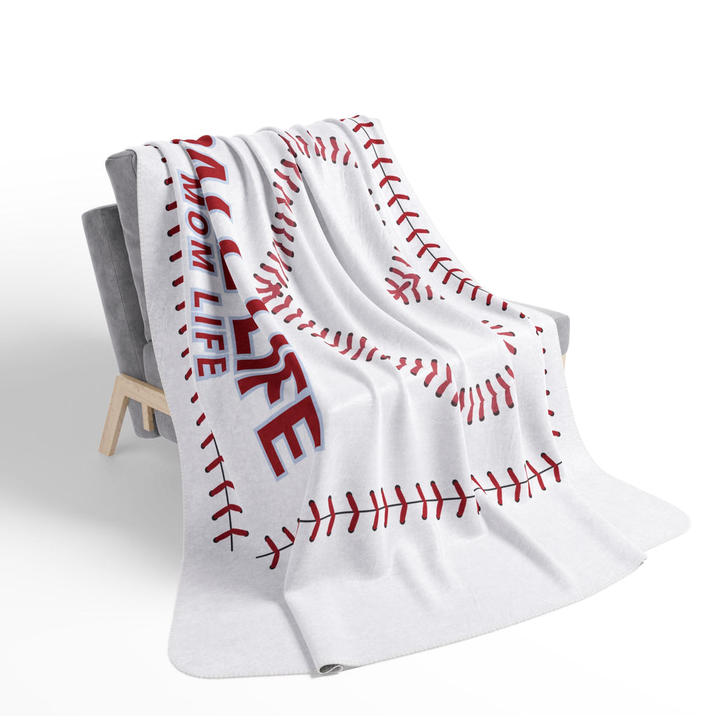 Baseball Heart Fleece Sherpa Blanket – Ball Life Mom Life Cozy Throw