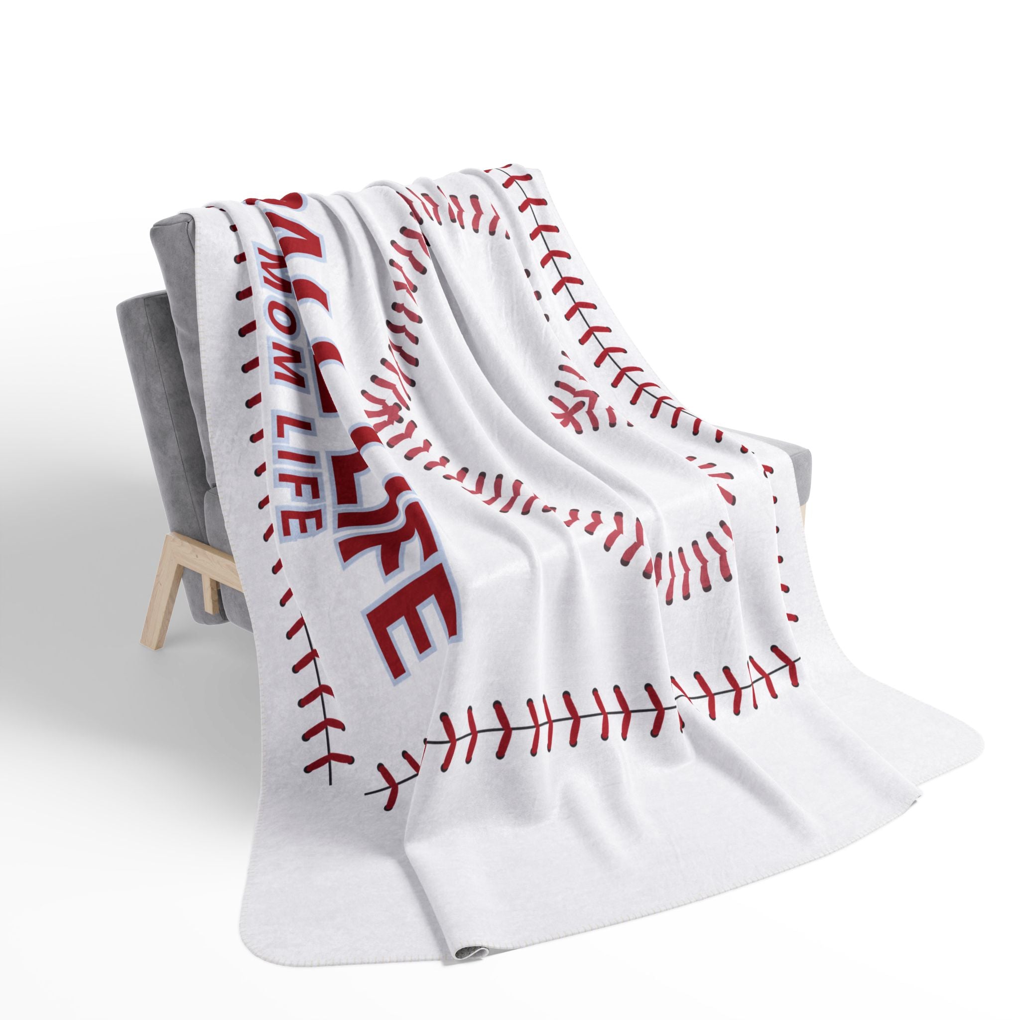 Baseball Heart Fleece Sherpa Blanket – Ball Life Mom Life Cozy Throw