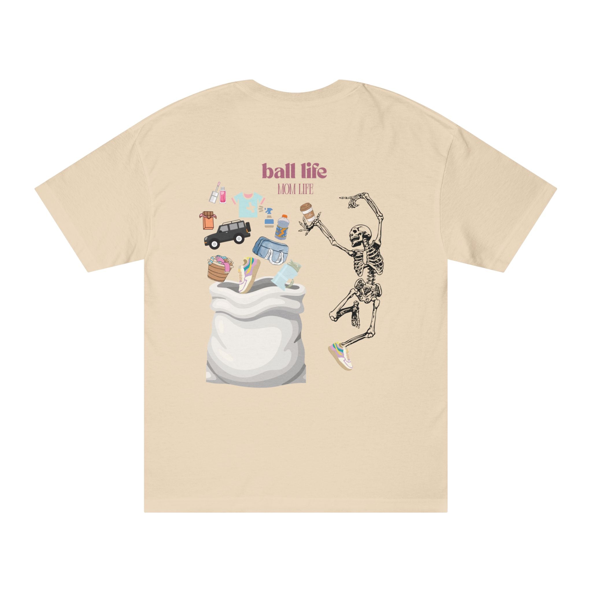 Mom Life Ball Life Graphic Tee - Skeleton Graphic