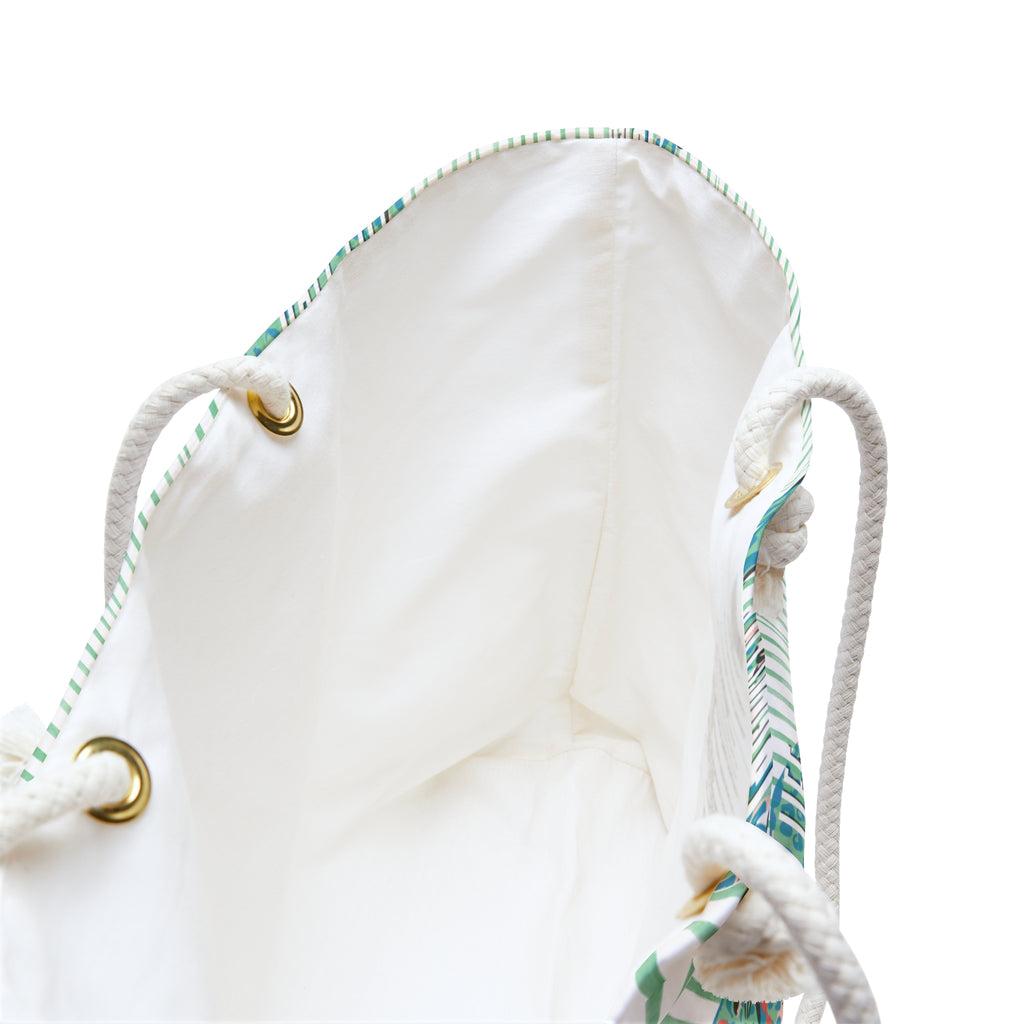 Teal Leopard Weekender Bag – Striped Travel Tote for Weekend Getaways