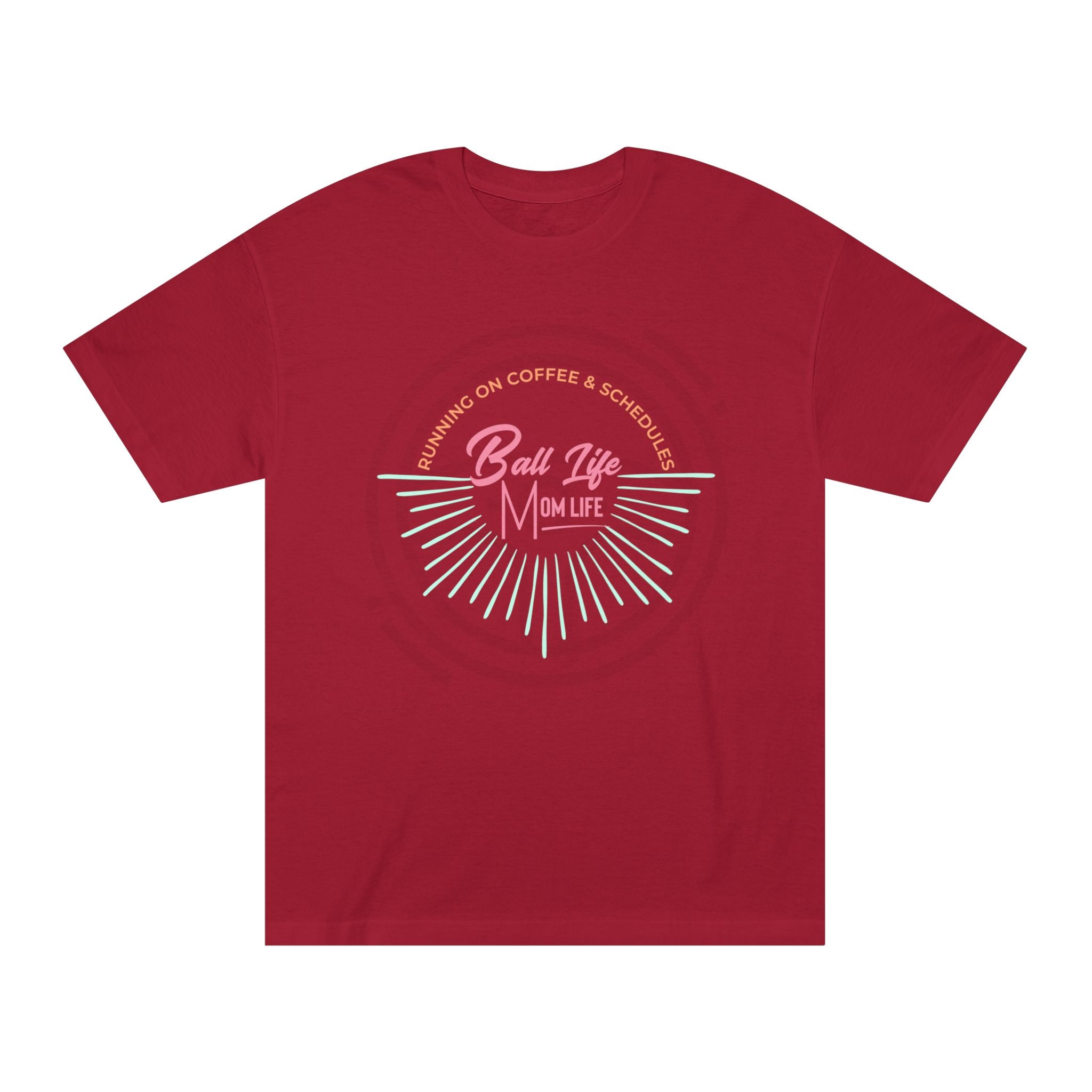 Ball Life Mom Life Graphic Tee — Running on Coffee & Schedules Retro Vibe