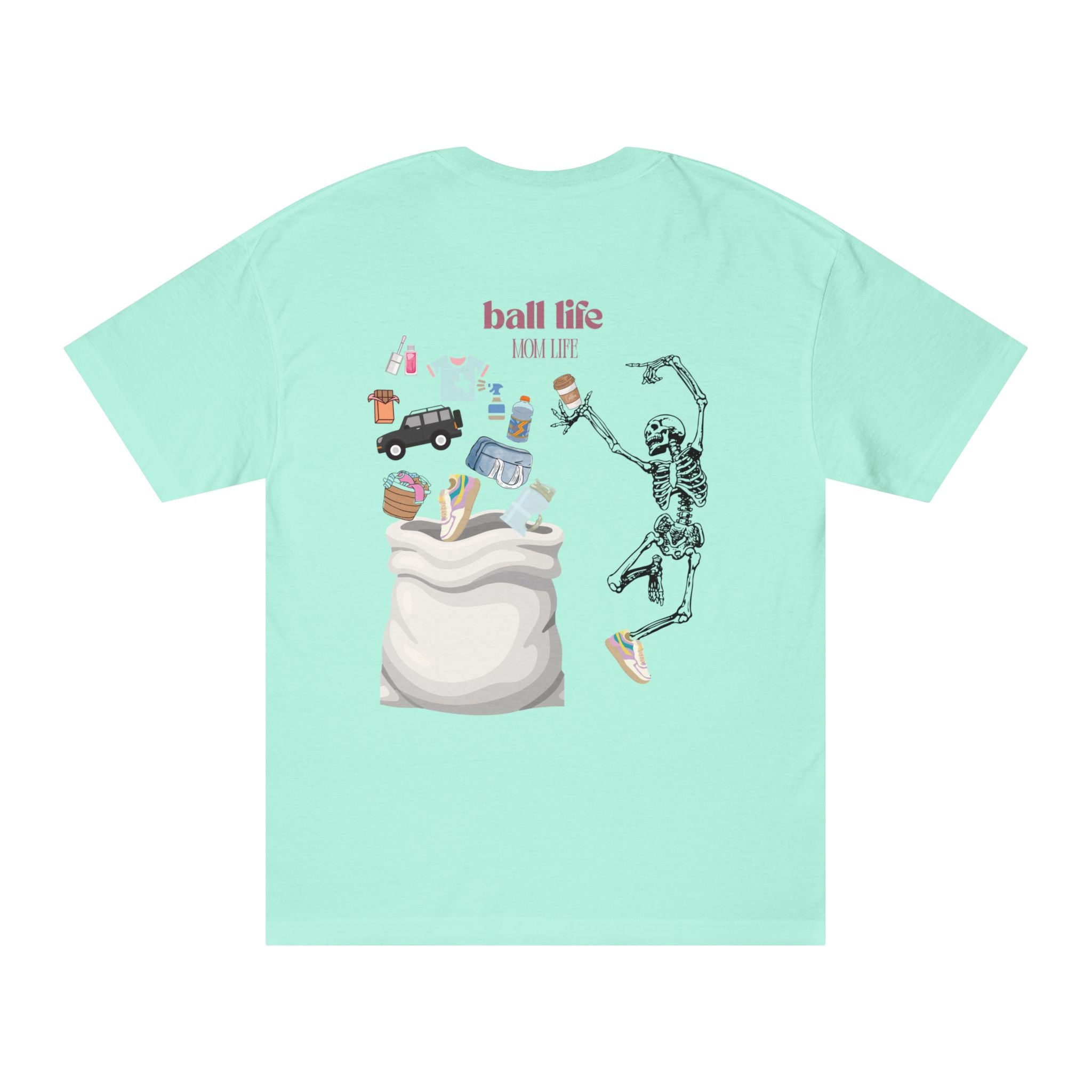 Mom Life Ball Life Graphic Tee - Skeleton Graphic
