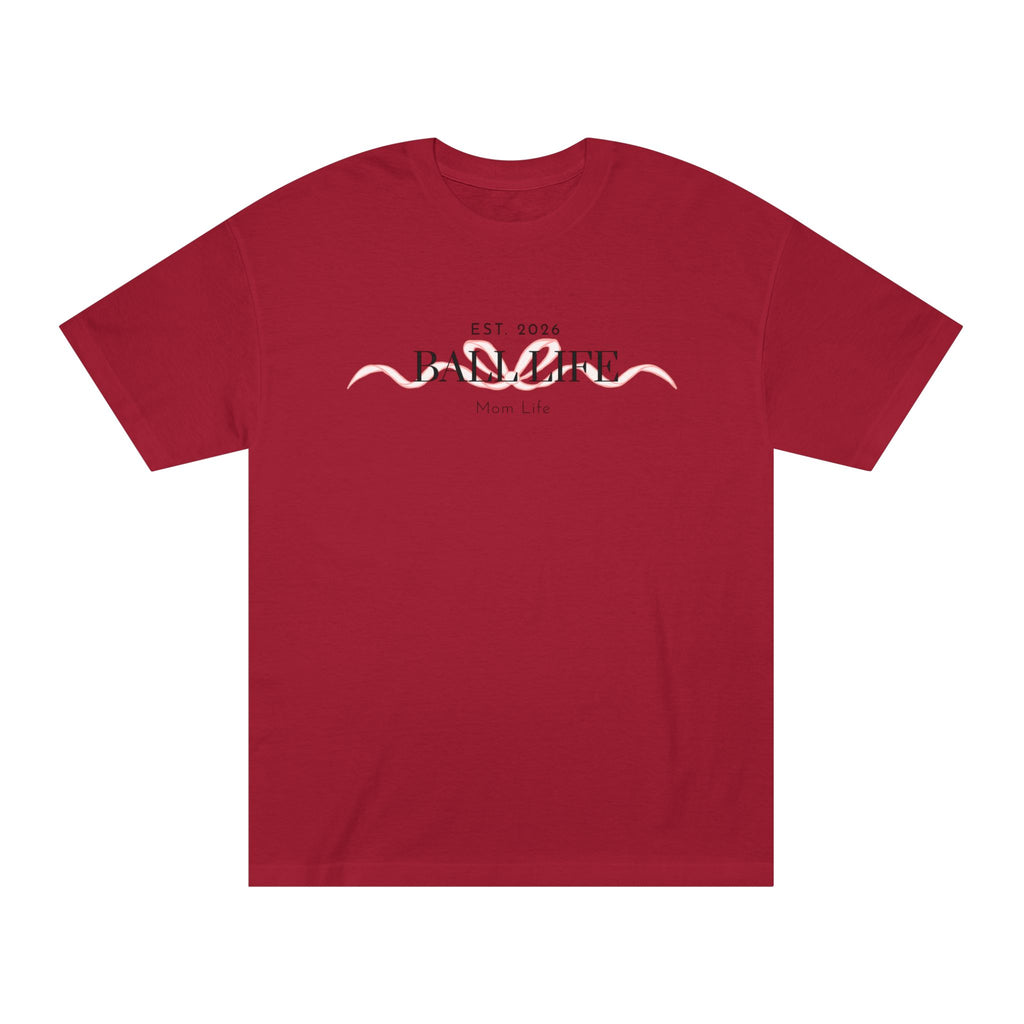 Bow Mom Life Tee — Est. 2026 Minimalist 'Ball Life Mom Life' Graphic T-Shirt