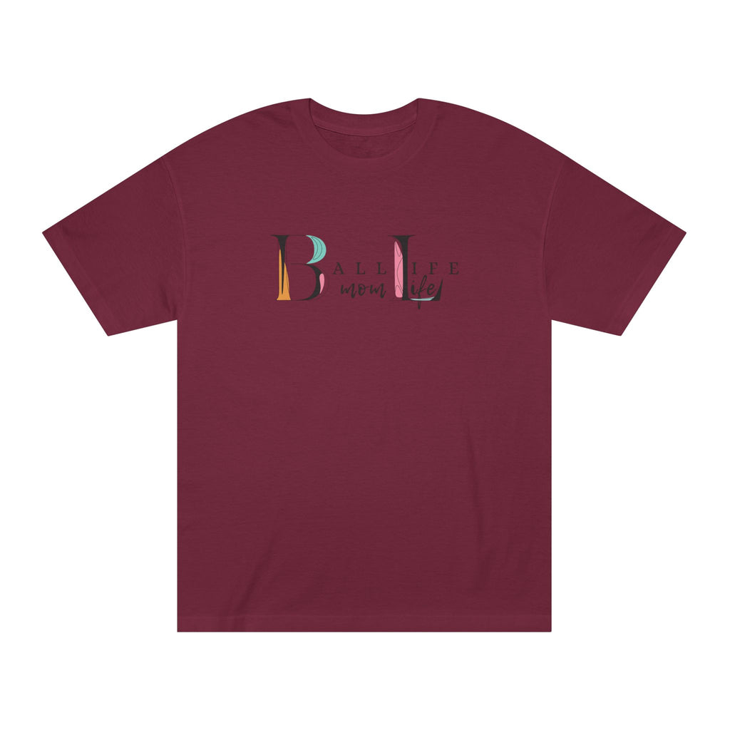 Ball Life Mom Life Minimalist Graphic T-Shirt - Classic Mom Shirt