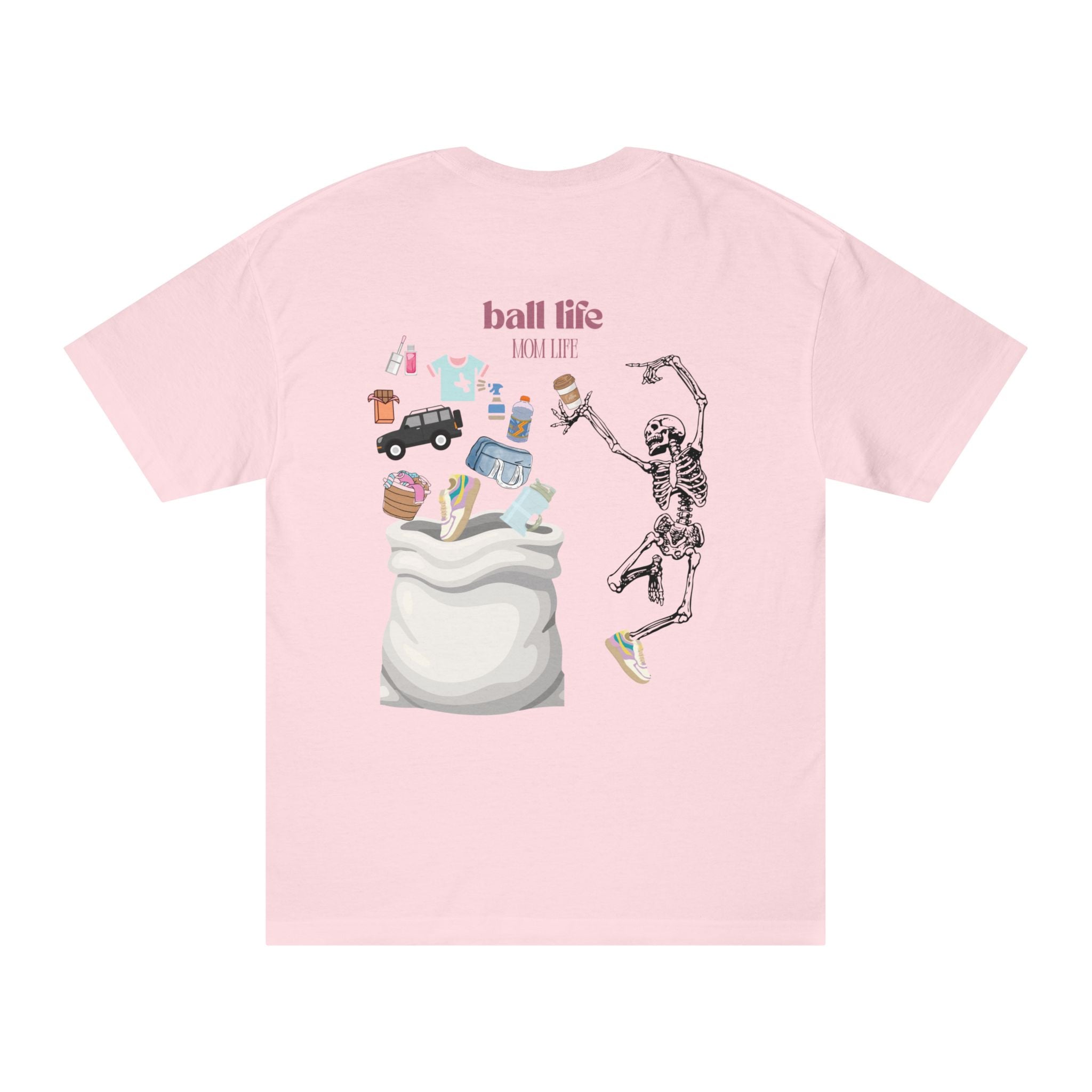 Mom Life Ball Life Graphic Tee - Skeleton Graphic